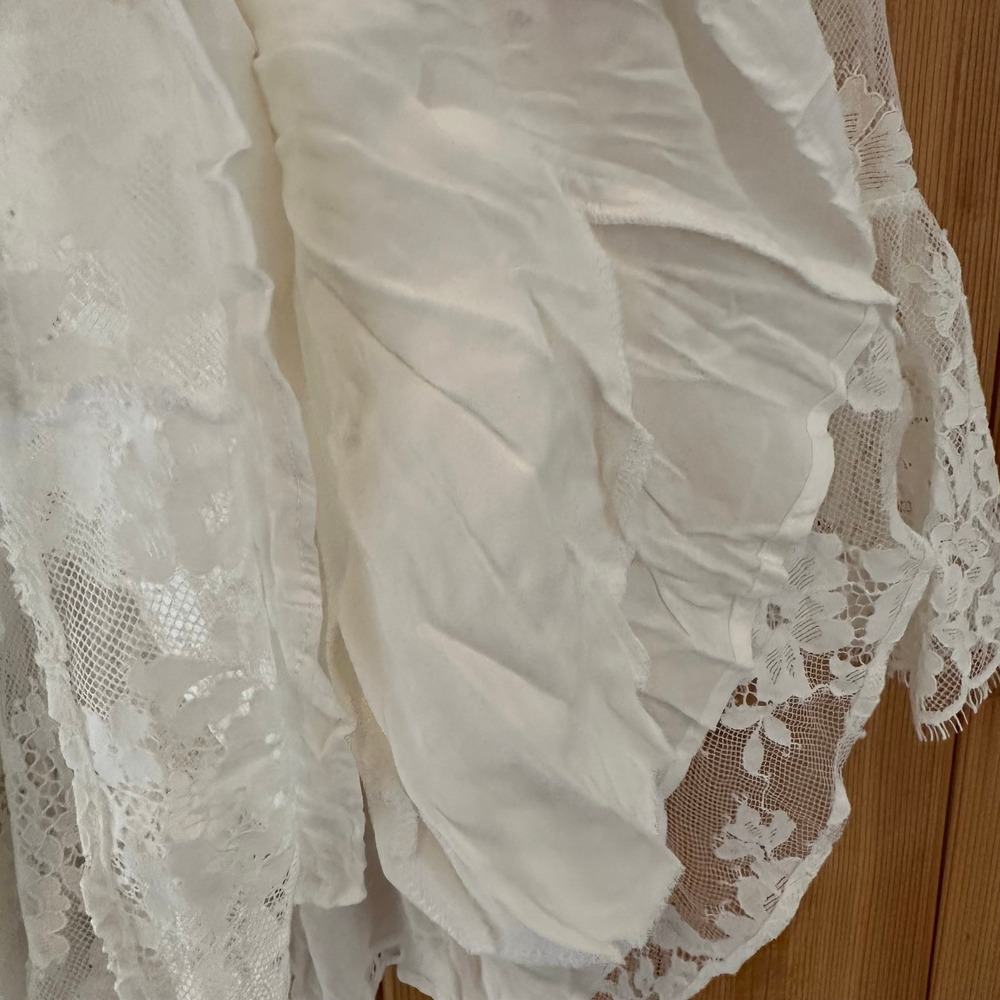 Free People Aurelia Lace Mini Dress in Ivory Size Medium - Picture 8 of 12